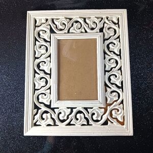 White Filigree Picture Frame.